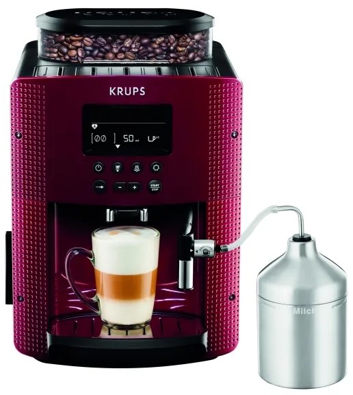 Krups - Automata kávéfőző tejtartóval ESSENTIAL 1450W/230V piros