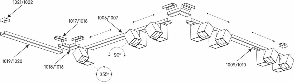 Antigo Cube Line Move 1006 Spotlámpa 3x10W/GU10 IP20