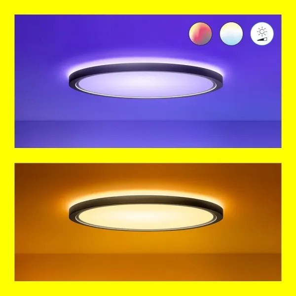 WiZ - LED RGB dimmelhető SUPERSLIM mennyezeti lámpa LED/32W/230V Wi-Fi fekete