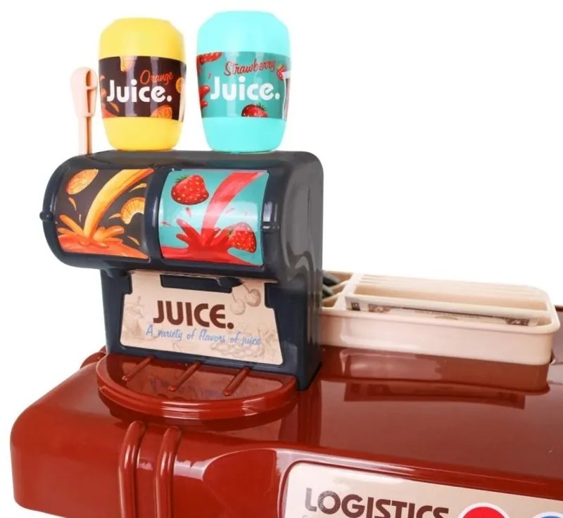 Játék szupermarket gyerekeknek, 52 darab, hangok és fények, pénztárgép, eszpresszógép, többszínű