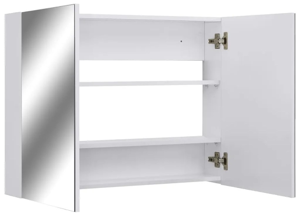 fehér MDF tükrös fürdőszobaszekrény 80 x 15 x 60 cm