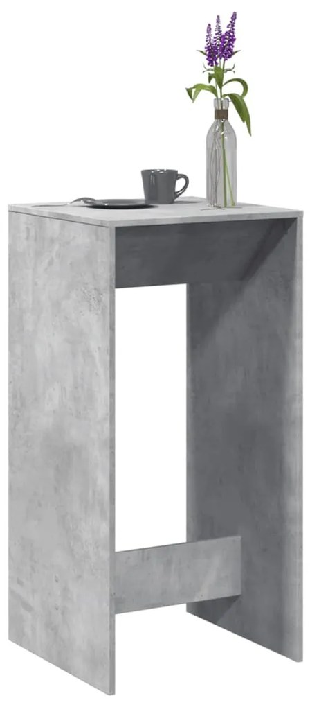 betonszürke szerelt fa bárasztal 51 x 50 x 103,5 cm