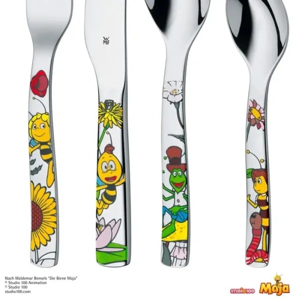 WMF - 4 részes gyermek evőeszköz-készlet Maja, a méhecske