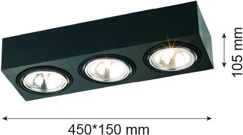ARGON 1119 RODOS Kocka Mennyezeti Lámpa Fekete G9 IP20