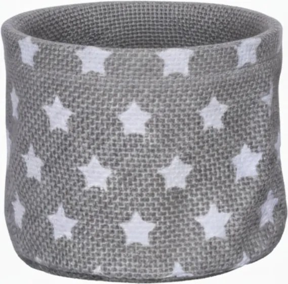 Juta virágtartó fedél, juta virágtartó csillag mintával 9,5 x ⌀12cm szürke