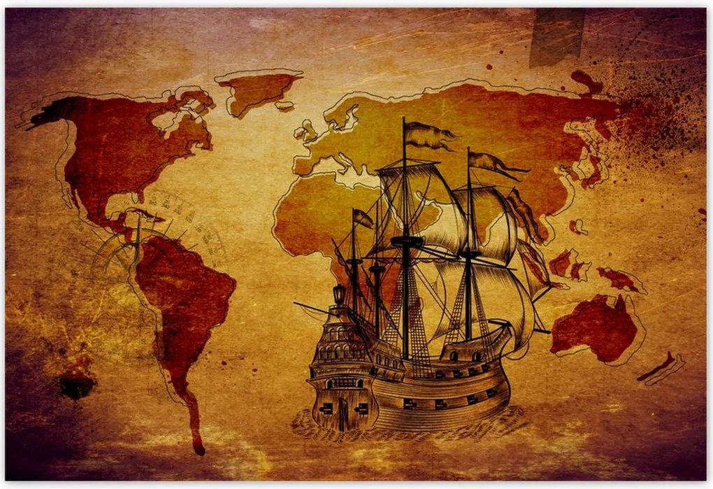 Poszterek 185x125 Régi vintage térkép