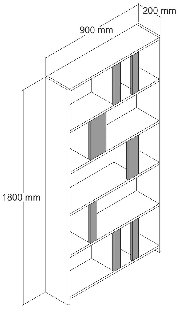 Regál Luther (dió + antracit). 1072506