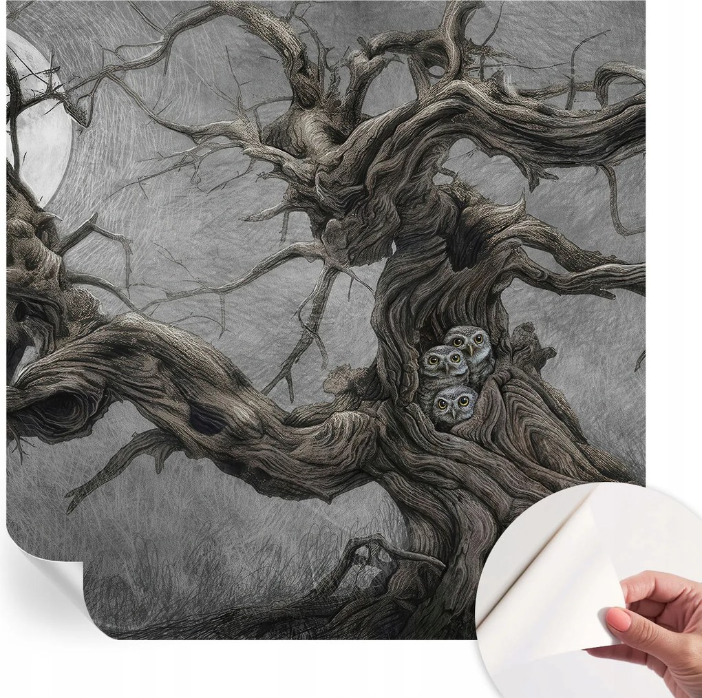 Fotótapéta Öntapadós Dekoratív tapéta Rejtélyes bagoly 250x250 cm