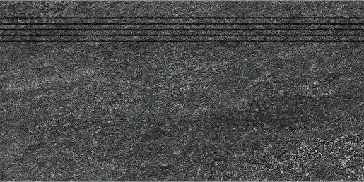 Lépcső Rako Quarzit fekete 30x60 cm dombor DCVSR739.1