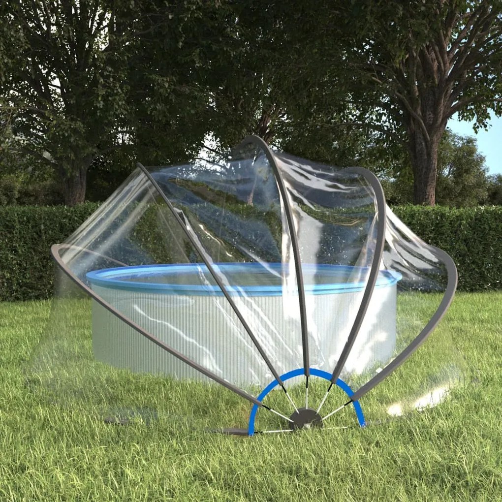 Kerek PVC medencekupola 406x203 cm