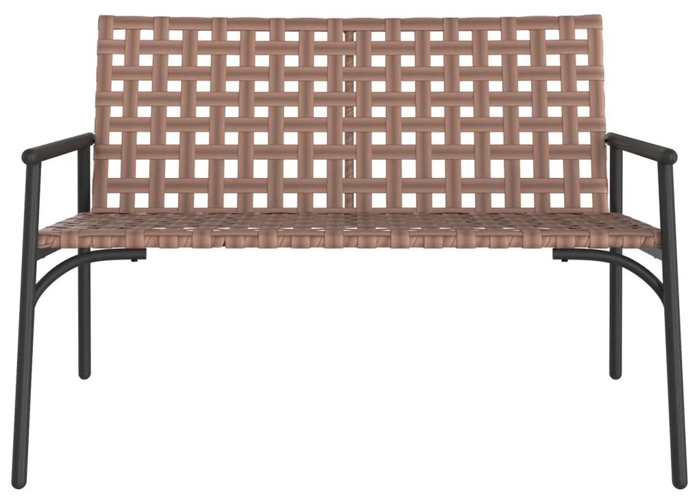 Kerti Pad Fekete 113x79x75 cm Poli Rattan