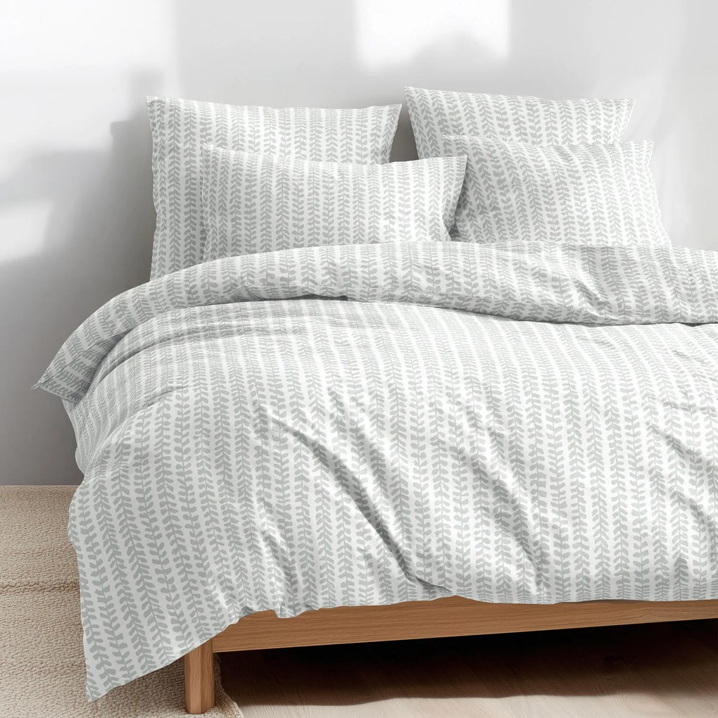 Goldea pamut ágyneműhuzat - skandináv levelek 200 x 200 és 2db 70 x 90 cm