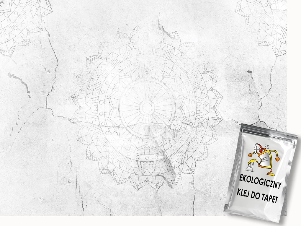 Fotótapéta Flizelina Világos mandala betonon 300x210 ragasztó