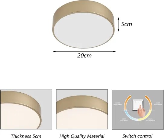 BRILAGI - LED mennyezeti lámpa POOL LED/24W/230V 3000/4000/6000K, átm. 20 cm, arany