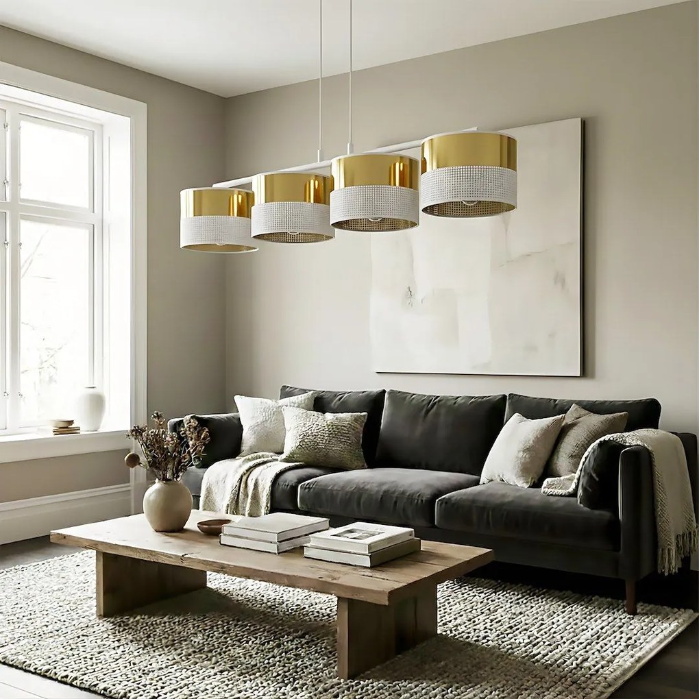 Emibig modern függeszték lux fehér arany emi1650/4