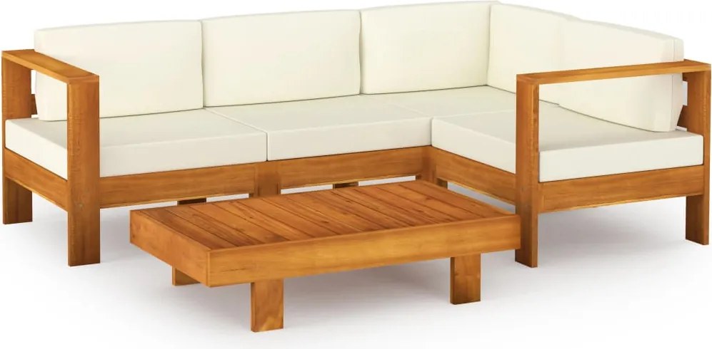 vidaXL 5 részes akácfa kerti pihenőgarnitúra párnákkal 100 x 60 cm