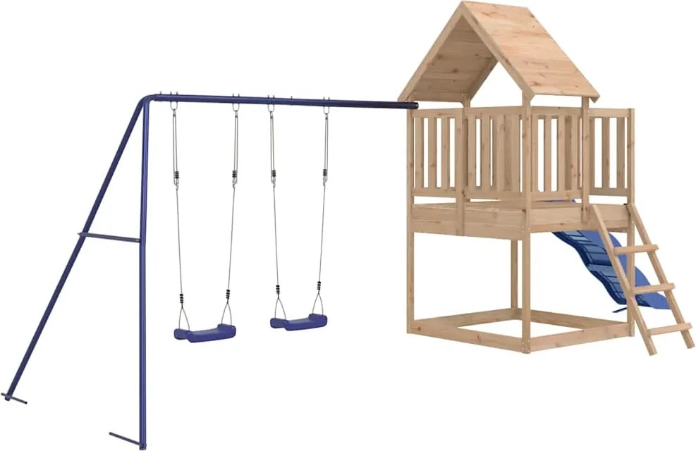 vidaXL tömör fenyőfa kültéri játszószett