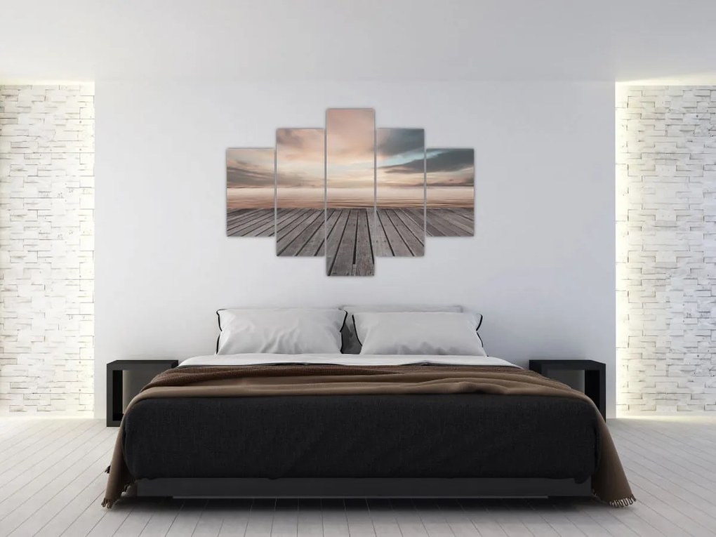 Kép - Móló naplementében (150x105 cm)