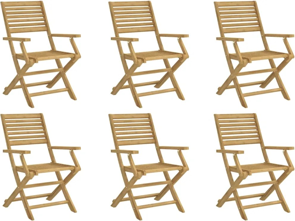 vidaXL 6 db összecsukható tömör akácfa kerti szék 54,5x61,5x86,5 cm