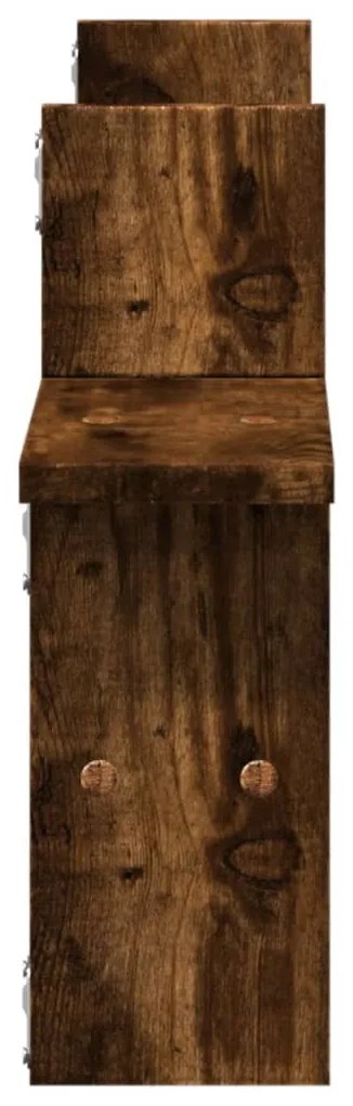 2 db füstös tölgy színű szerelt fa fali polc 38 x 12 x 38 cm