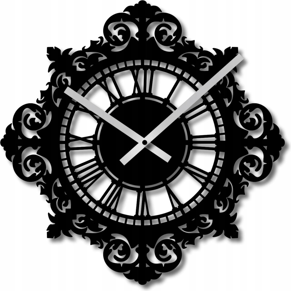 Klasszikus Falióra 60 cm Fekete Konyhai Nappali Óra Csendes Óra