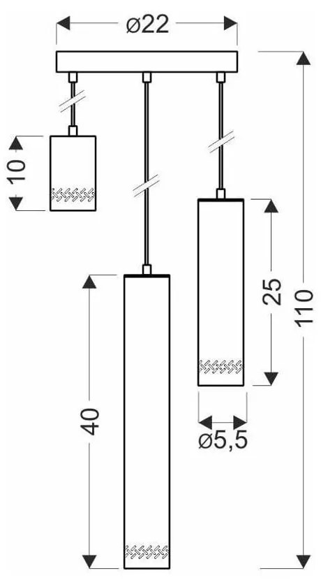 Sárga-fekete függőlámpa fém búrával ø 22 cm Tubo – Candellux Lighting