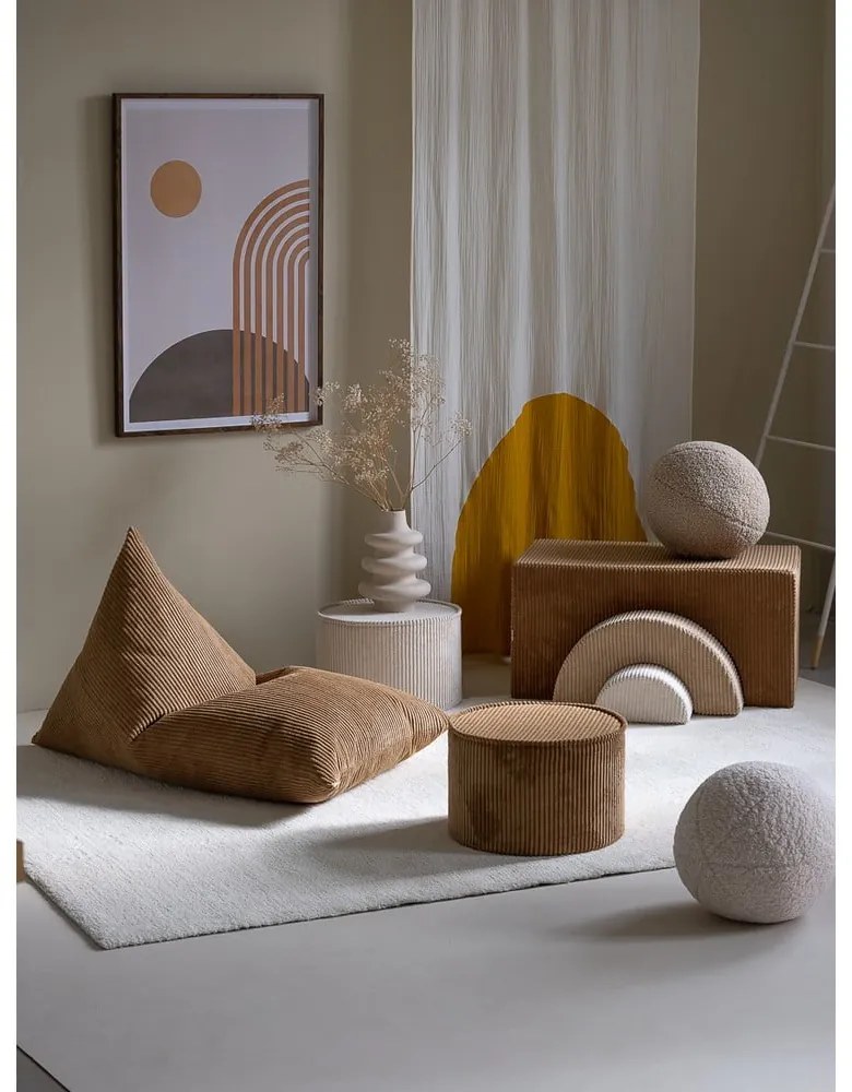 Barna kordbársony gyerek babzsákfotel Big Lounger – Wigiwama