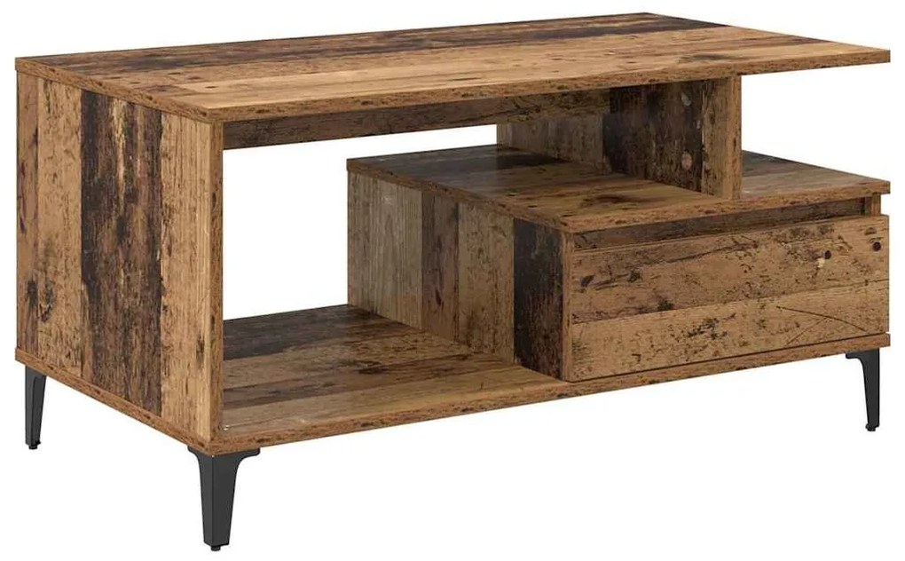 Dohányzóasztal with Drawer Régi fa 90 x 49 x 45 cm Faanyag