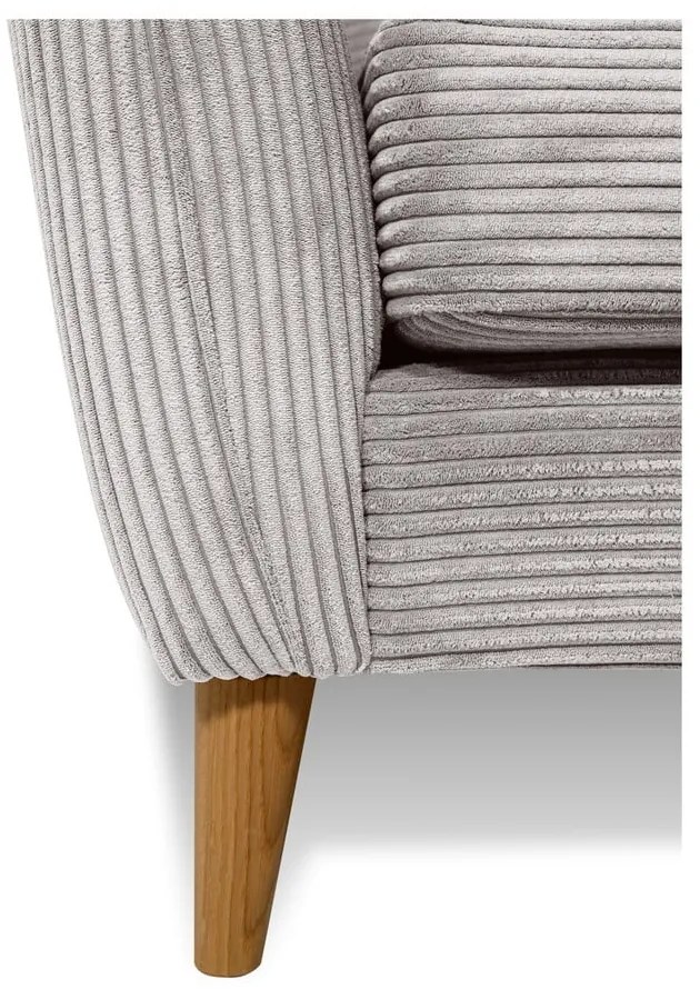 Világosszürke kordbársony kanapé 170 cm Paris – Scandic