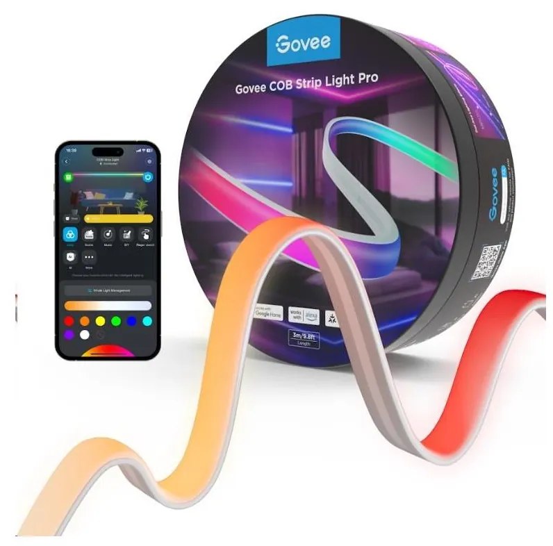 Govee - LED RGBICW Dimmelhető szalag COB 3780 diódák 3m Wi-Fi Matter