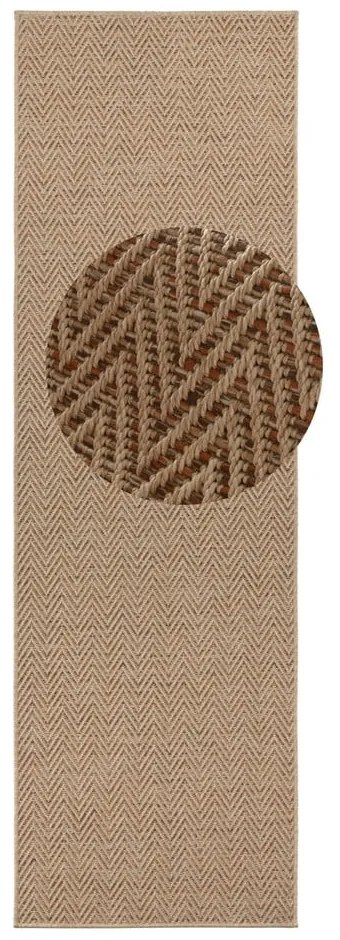 Világosbarna kültéri-beltéri futószőnyeg 80x250 cm Nature – Hanse Home