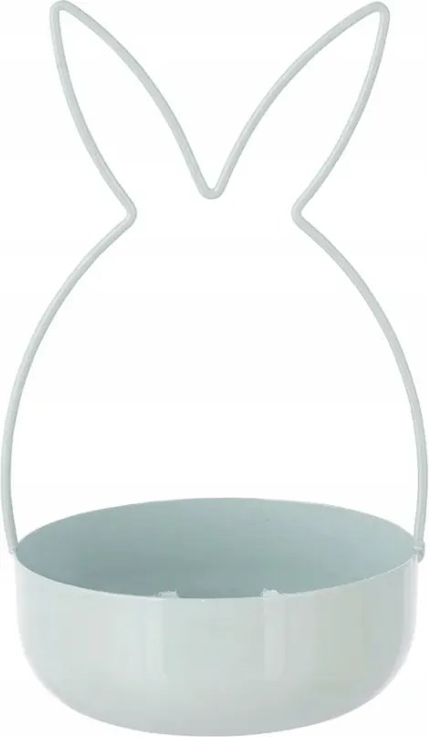 Dekorációs patera fém húsvéti nyuszi menta 21 cm