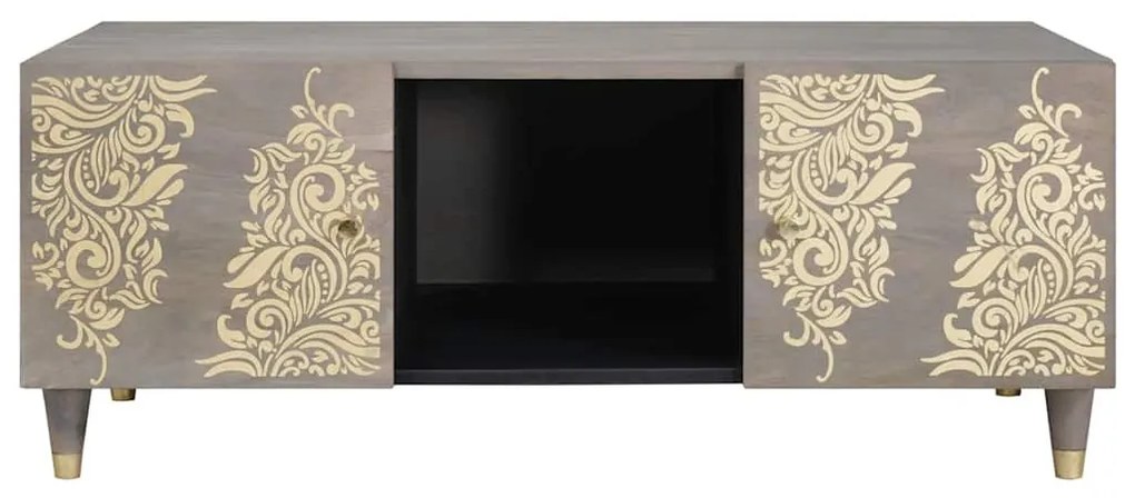 Dohányzóasztal Szürke 100 x 54 x 40 cm tömör mangófa