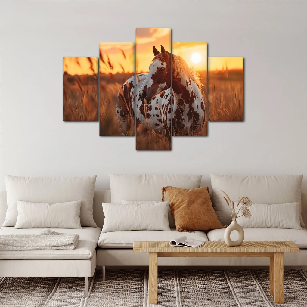 Kép - Ló naplementében (150x105 cm)