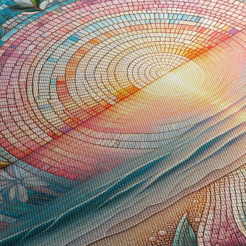 Kép – Naplemente mozaik (órával) (90x30 cm)