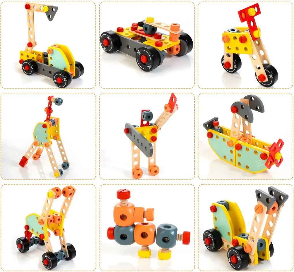 Fa gyerek szerelőasztal, barkácspad