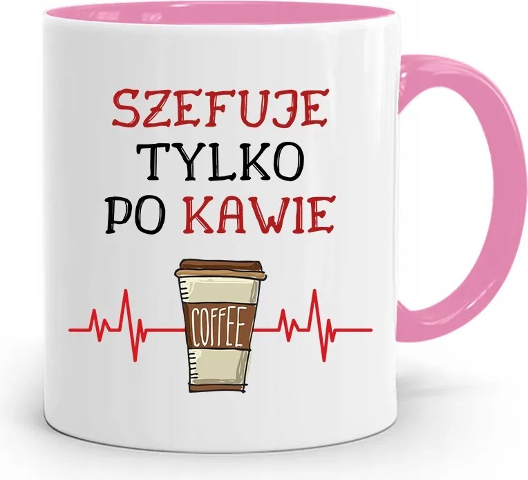 Rózsaszín Bögre A Főnöknek Csak Kávé Után Főnökös, fényképes nyomattal