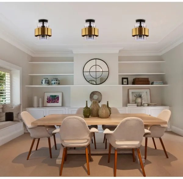 Felületre szerelhető csillár SPIEGA 1xE27/60W/230V arany/fekete