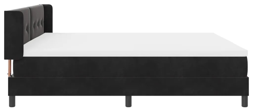 Boxspring Ágy Mattal Fekete 200x200 cm Bársonyos