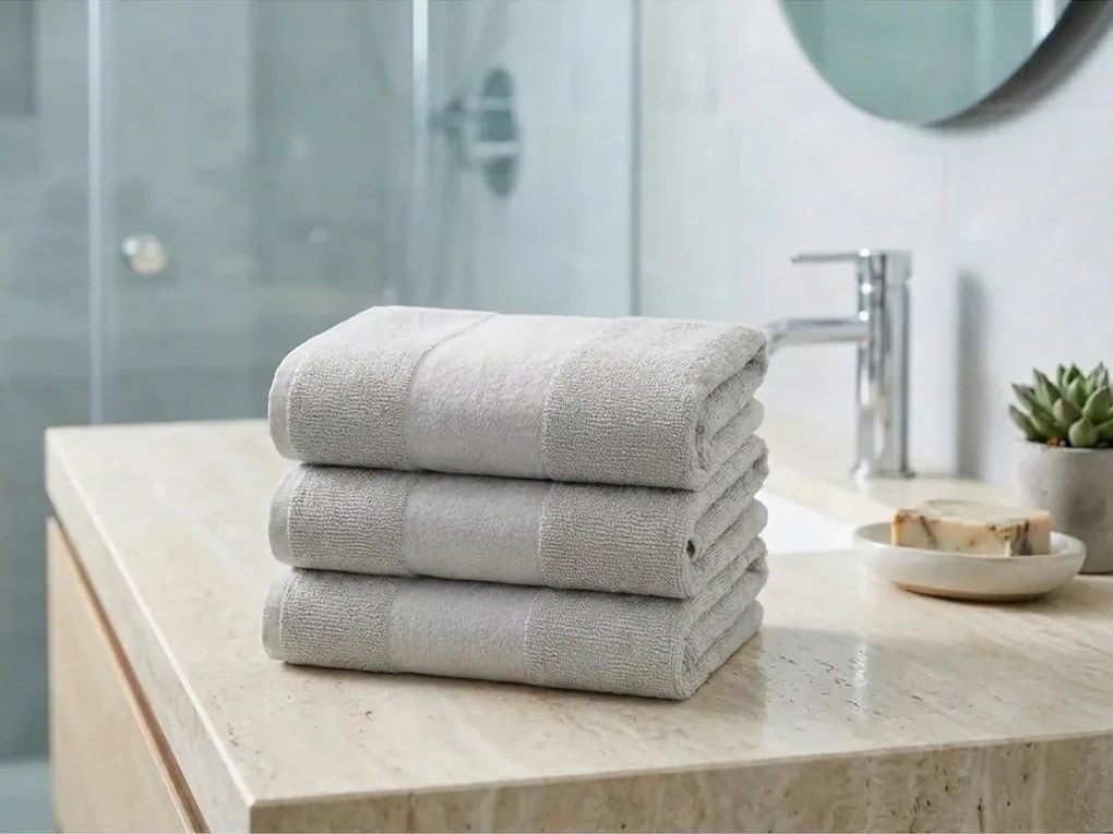 CARRARA törölköző szett 30x30 cm világosszürke 100% pamut, 3 db