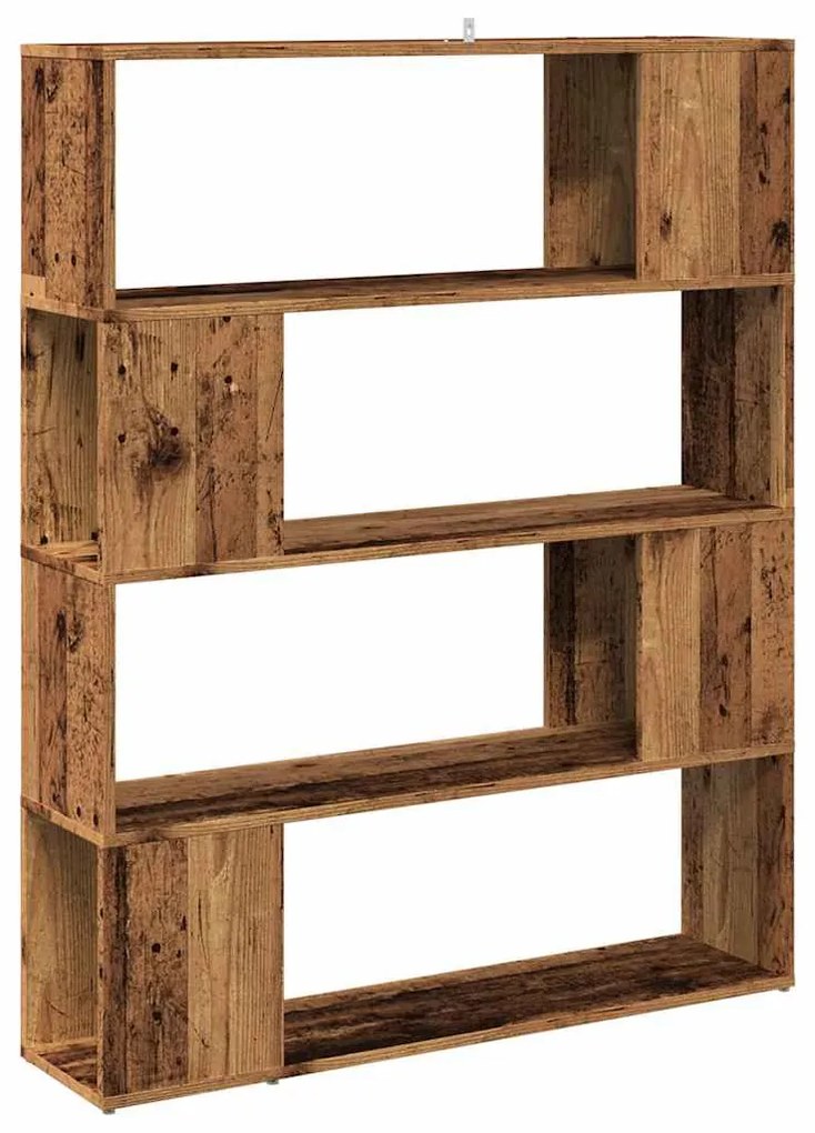 antik fa színű térelválasztó könyvszekrény 100x24x124,5 cm