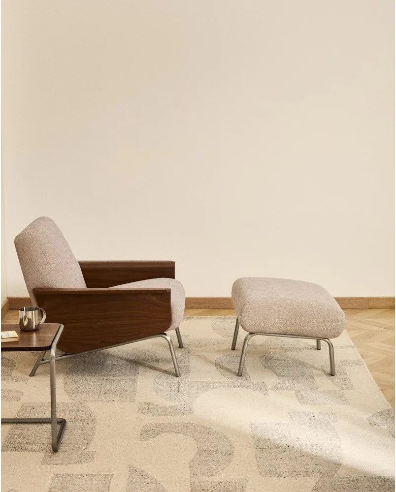 Világosbarna zsenília lábtartó Amsen – Kave Home