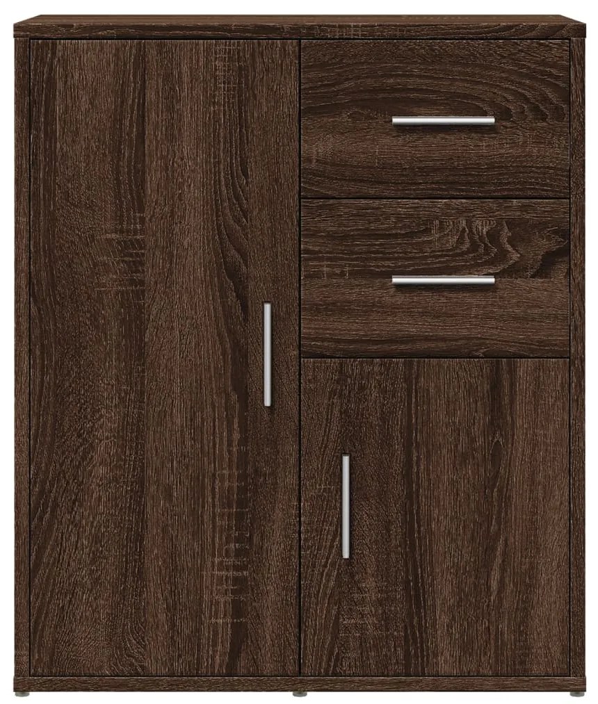 vidaXL 2 db barna tölgy színű szerelt fa tálalószekrény 60x31x70 cm