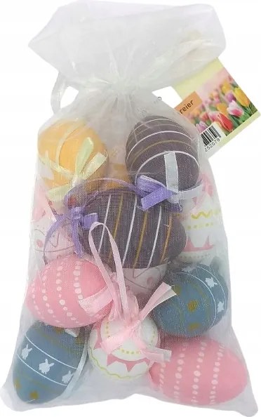 Színes húsvéti tojások szalagokkal 12 db Livarno home