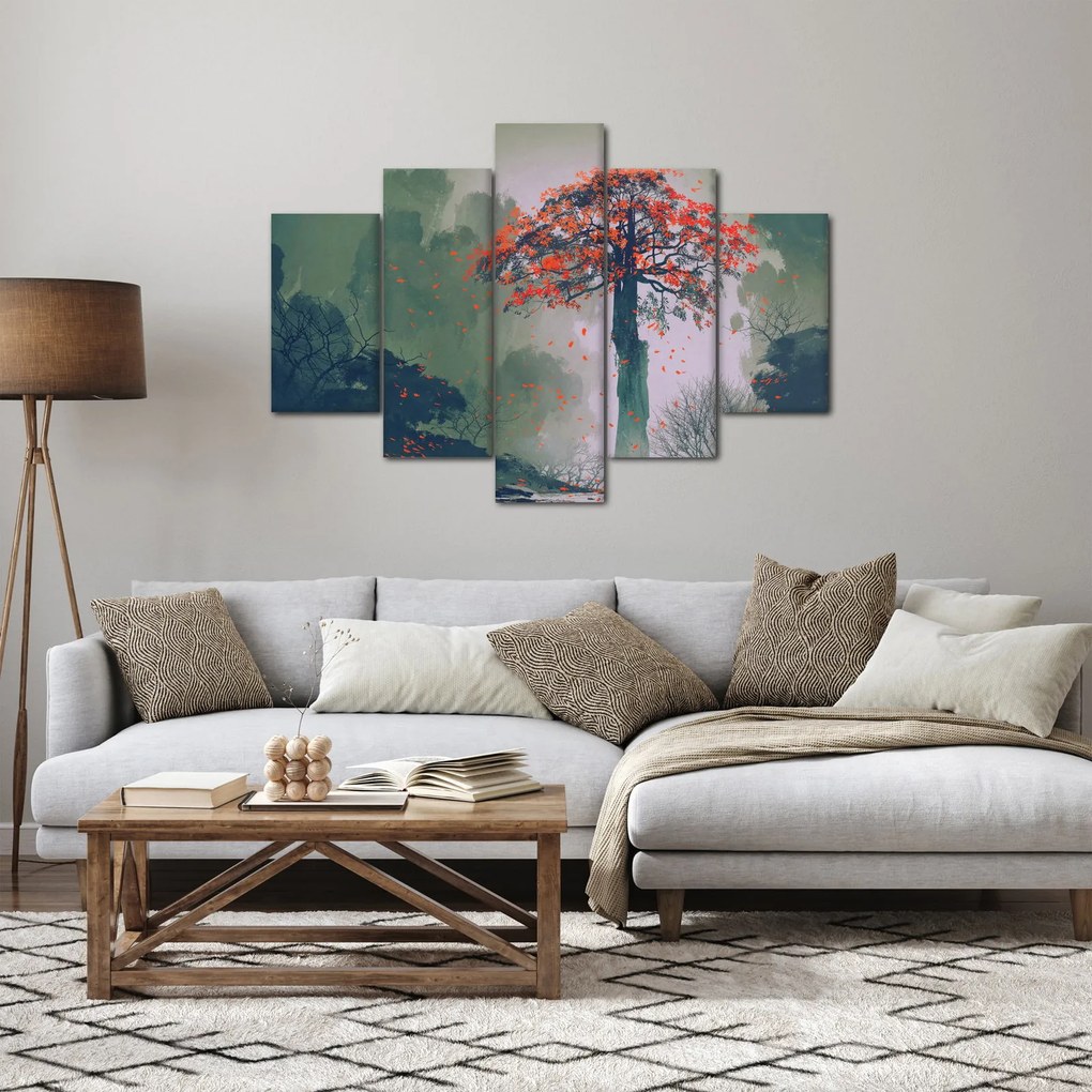 Egy magányos vörös fa képe (150x105 cm)