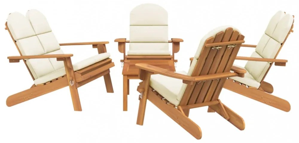 5 részes tömör akácfa kerti Adirondack ülőgarnitúra