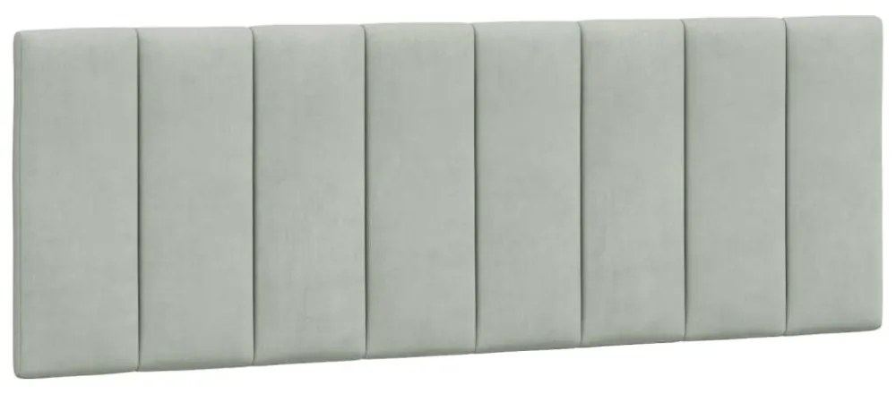 világosszürke bársony ágykeret LED-ekkel matrac nélkül Hanko 120 x 200 cm