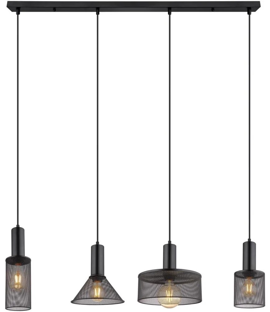 Globo 15648-4H - Csillár zsinóron JEDD 4xE27/60W/230V fekete