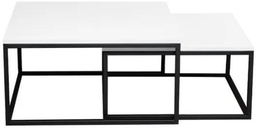 KÉSZLET 2x Kávésasztal DUAL fehér/fekete