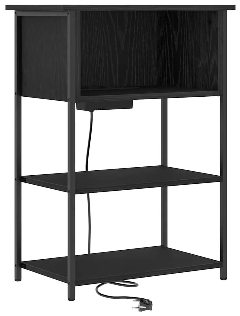 Éjjeliszekrény Musta tammi 55 x 31 x 76 cm Faanyag